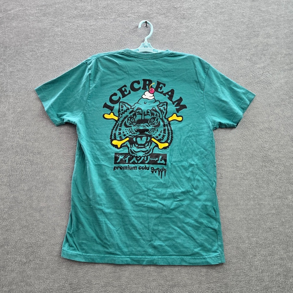 Icecream Men‎ Shirt L Blue Tiger Logo Graphic Premium Cold Goods Crew Neck Tee